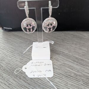 Pink and Silver Dangle Earrings